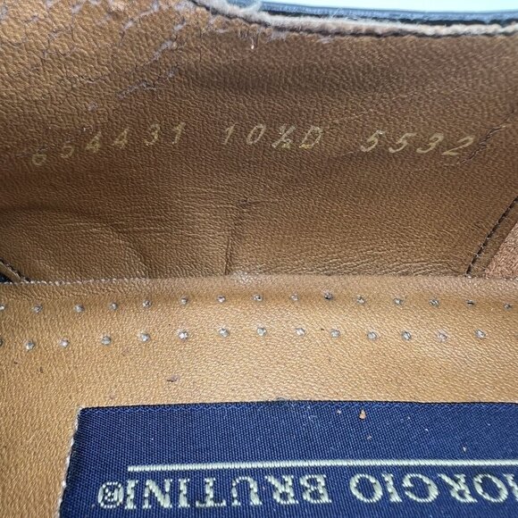 Giorgio Brutini 10.5D Black Wingtip Oxford Shoes Leather Made In Brazil Timeless - Picture 14 of 16